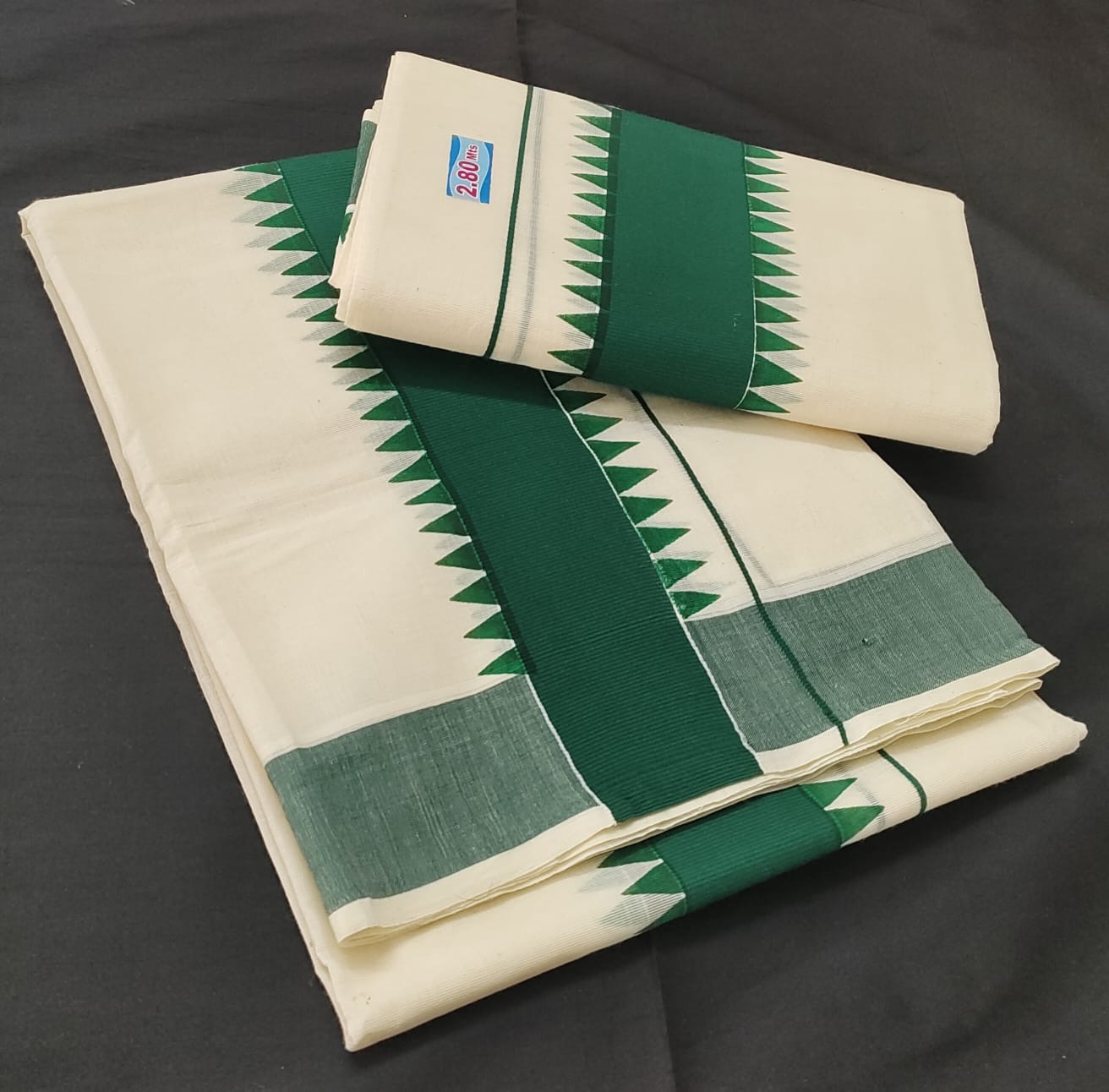 Temple Design - Kerala Set Mundu