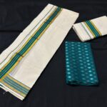 Classic Kasavu Border Set Mund With Blouse Piece