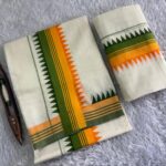 Kattikara Dual Colour  Set Mund - Temple Design