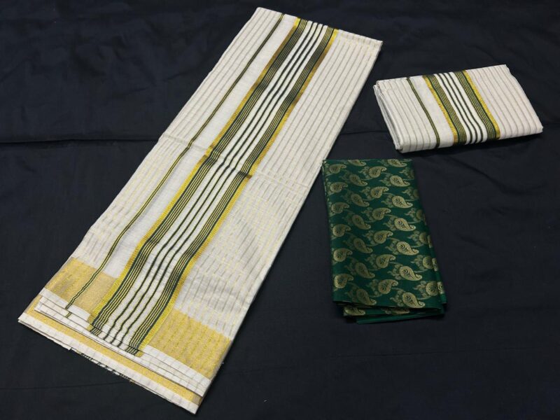 Heritage Lines Set Mundu With Blouse Piece
